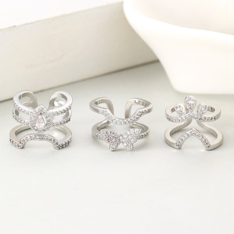 Personality Fashion Creative Open Knuckle Ring Nail Ring Women'S Temperament Diamond Nail Set Jewelry - Image 3